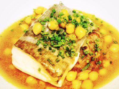 fish and chickpeas